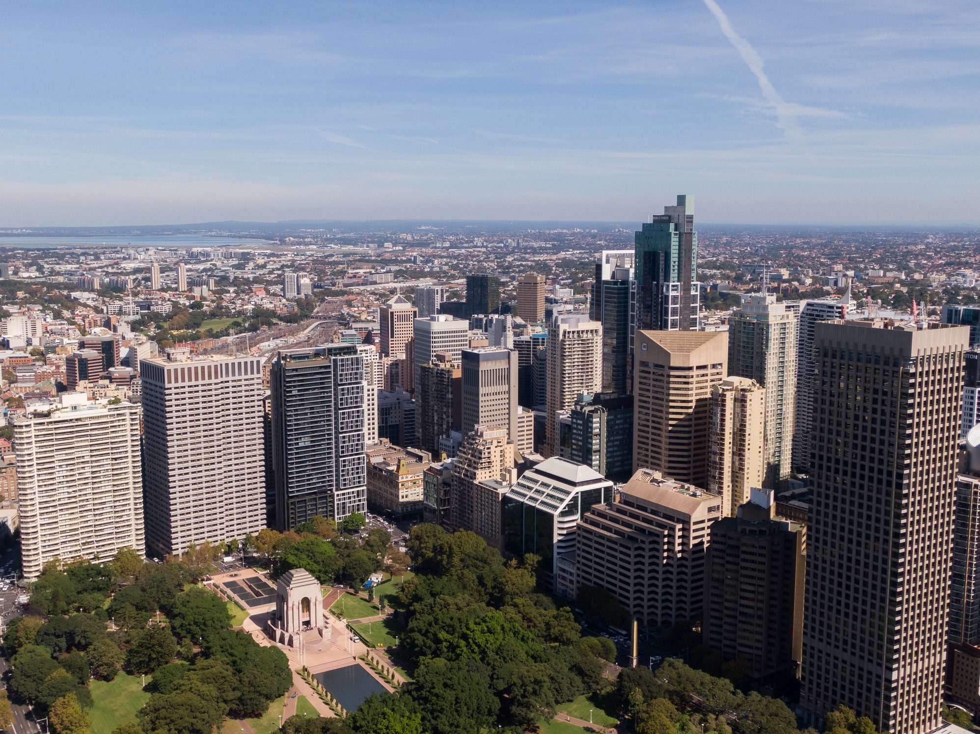Aerial drone photo of the Sydney CBD
